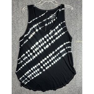 Torrid Super Soft Black Tie-Dye V-Neck Tank Top Size 0